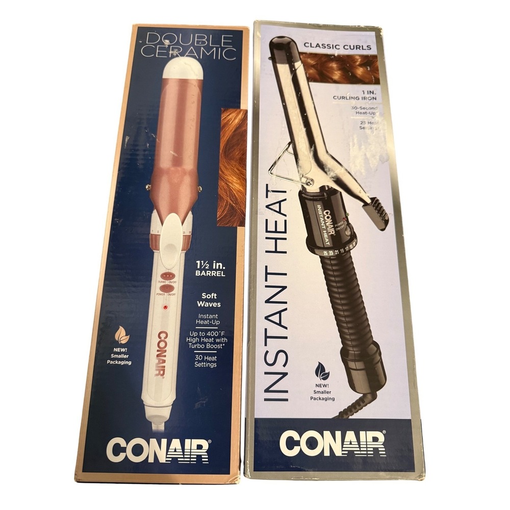Conair Double Ceramic 1 1/2 Inch Barrel Curling Iron Instant Heat Turbo Boost